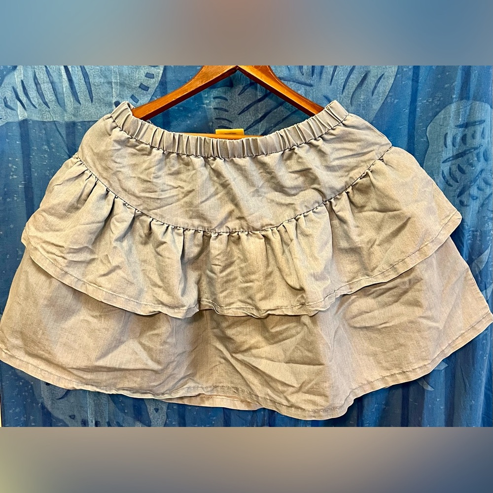 Gray Ruffled Bubble Mini Skirt